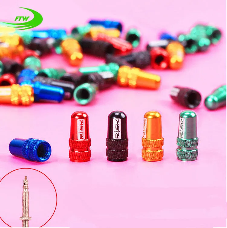 2Pcs/ Set 7 Colors Bicycle Wheel Tire Covered Protector Road MTB French Tyre Dustproof Bike Presta Valve Cap Accessories DC0202