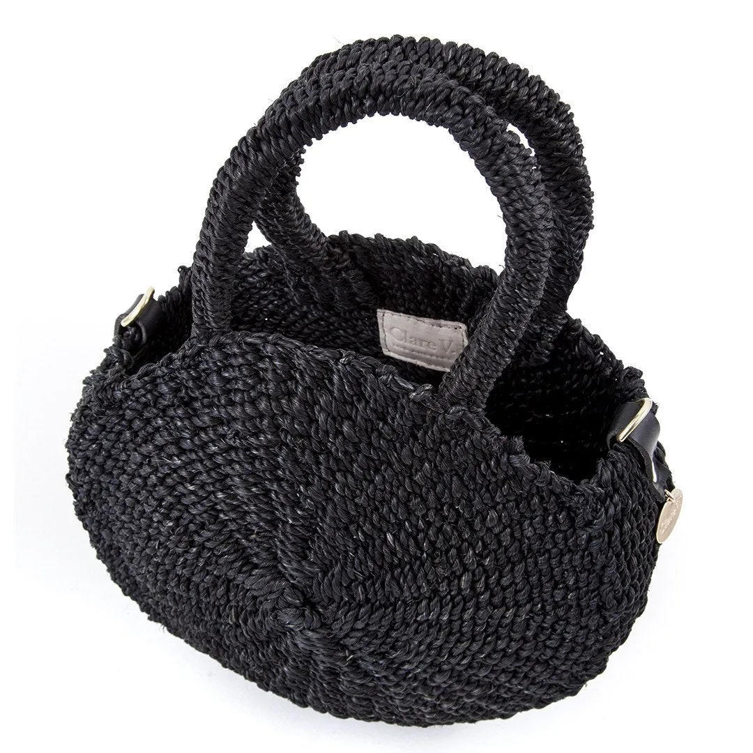 Black Woven Circle Crossbody