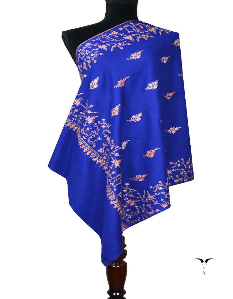 blue Embroidery Pashmina Stole 7809