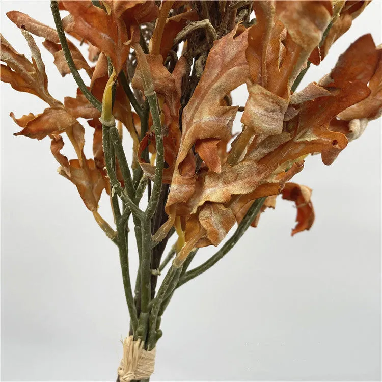 Bulk 18 inches Tall Burnt Edge Oak Leaves with Sage Stems Autumn Bouquet Botanical Masterpieces Wholesale