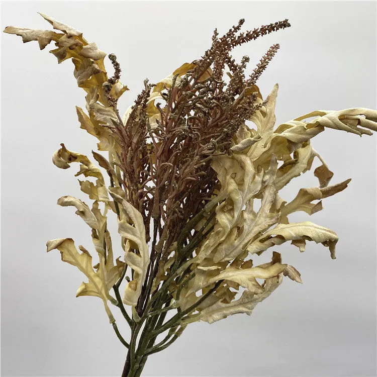 Bulk 18 inches Tall Burnt Edge Oak Leaves with Sage Stems Autumn Bouquet Botanical Masterpieces Wholesale