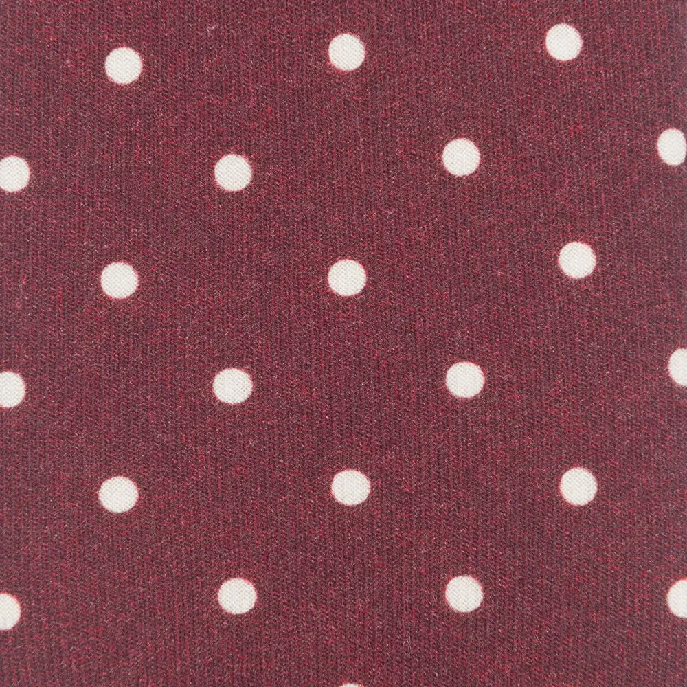 Burgundy Polka Dot Silk Wool Tie