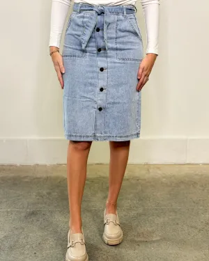 Cassidy Button Down Denim Skirt