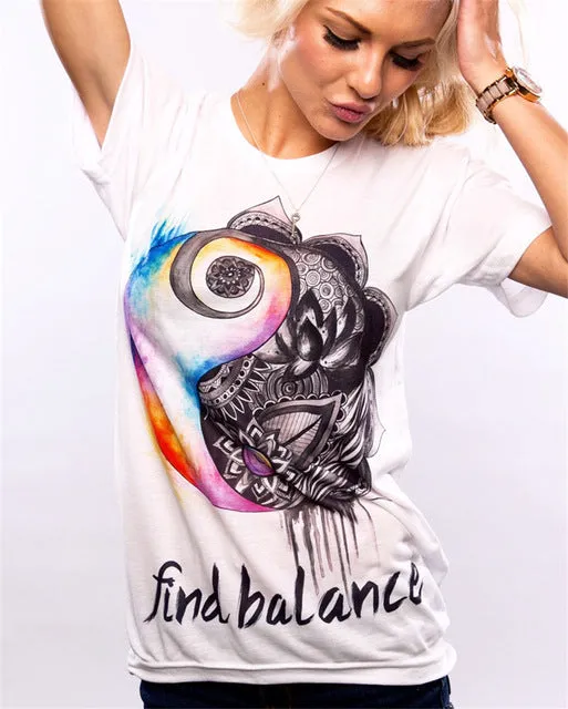 CDJLFH 2017 Summer Newest 10 Colors Women Print T Shirt Round Neck Short Sleeve White Shirt Tops