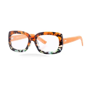 CHELSEA | Amber Clear Tortoise | Orange Vegan Leather