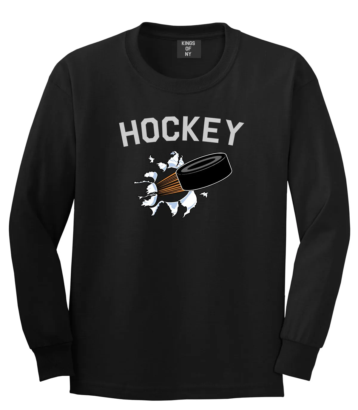 Hockey Goalie Puck Mens Long Sleeve T-Shirt