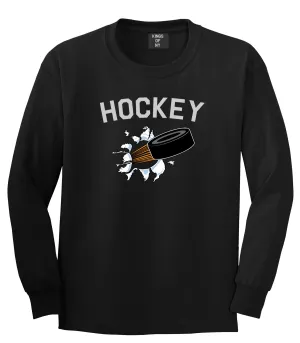 Hockey Goalie Puck Mens Long Sleeve T-Shirt