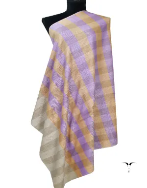 Lavender and Brown Stripes Pashmina Shawl 7211