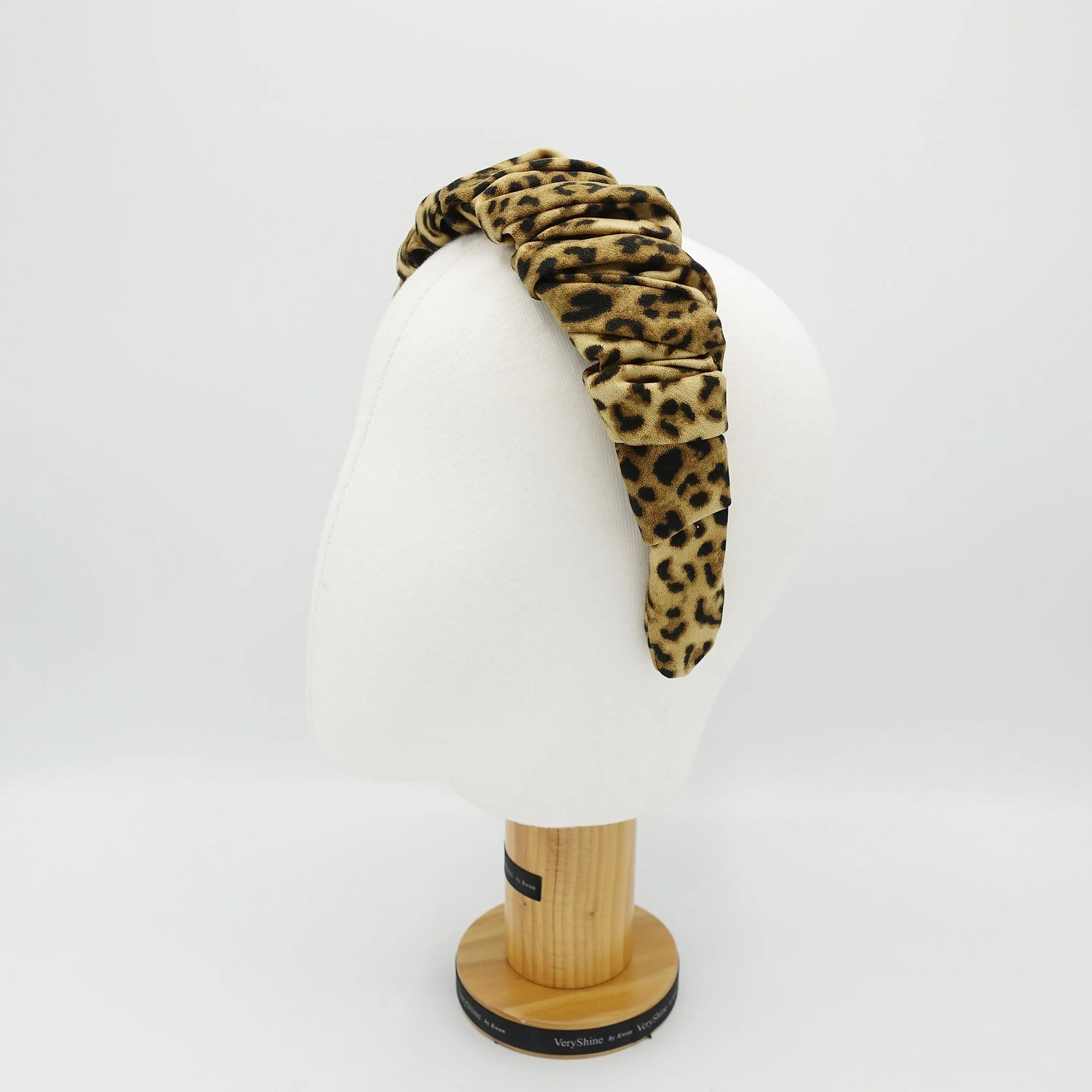 leopard headband spiral pleated hairband stylish hair accessory for women