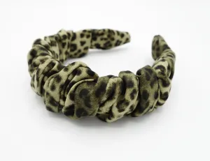 leopard headband spiral pleated hairband stylish hair accessory for women