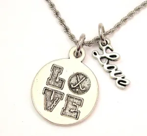 Love Field Hockey 20" Chain Necklace With Cursive Love Accent