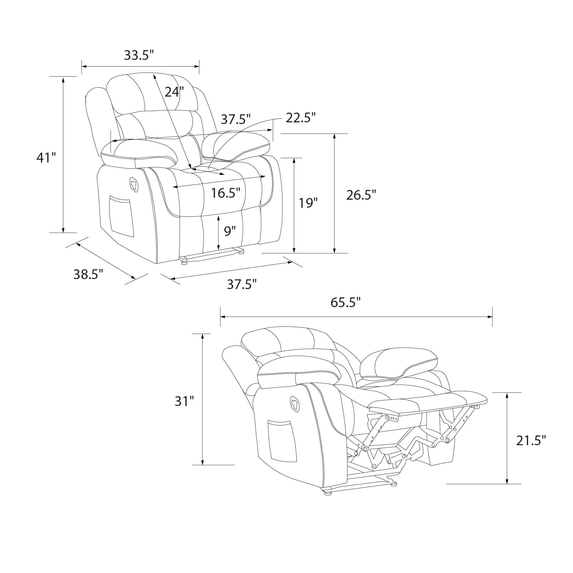 Miller Recliner with Cupholder