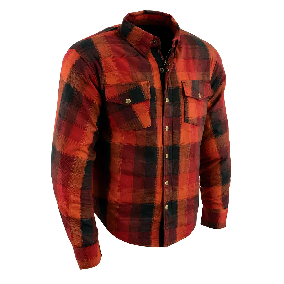 Milwaukee Leather MPM1641 Men's Plaid Flannel Biker Shirt with CE