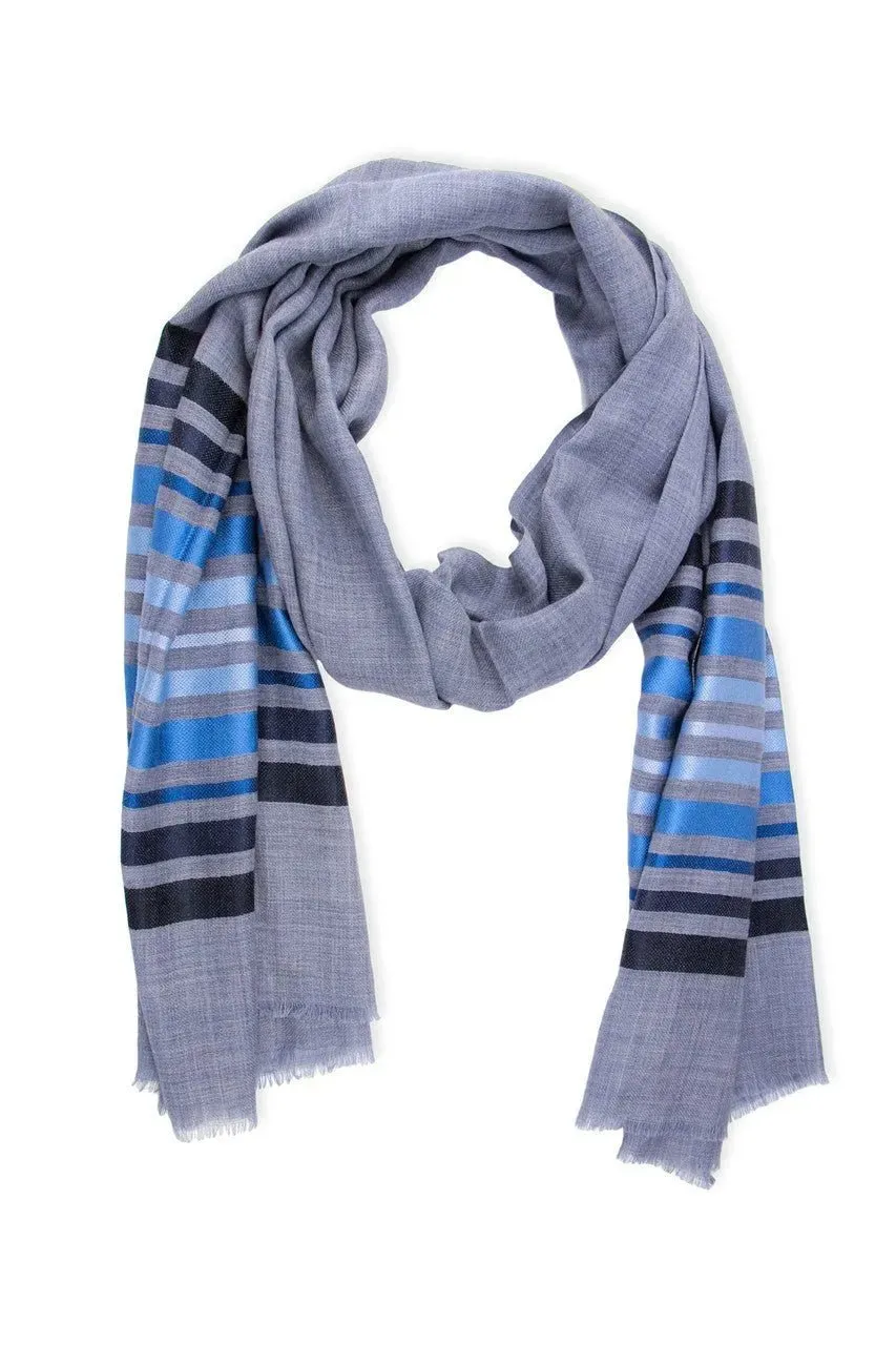 Multi Striped Metallic Scarf