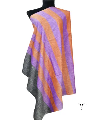 Purple Black and Orange Striped Pashmina Shawl 7229