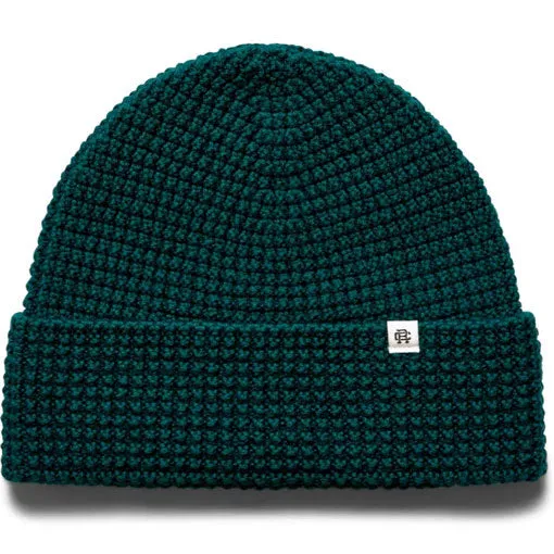 Reigning Champ Merino Wool Waffle Beanie British Racing Green