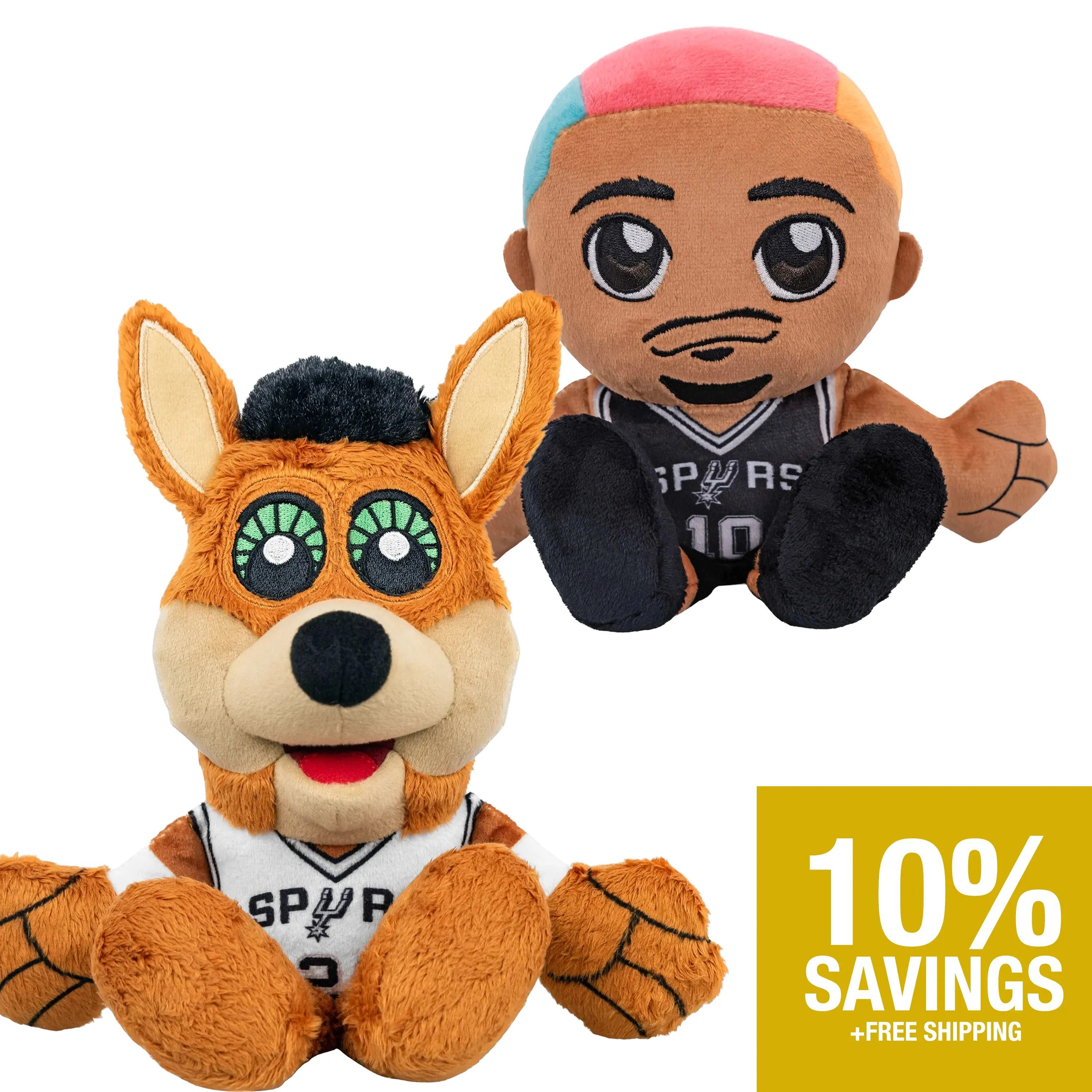 San Antonio Spurs Bundle: 8" Jeremy Sochan & Coyote Kuricha Plushies