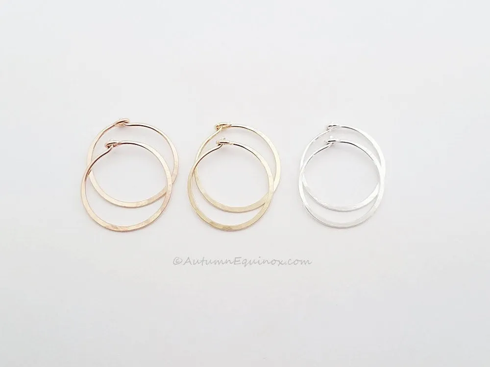 Small Hoop Earrings Sterling Silver Rose Gold