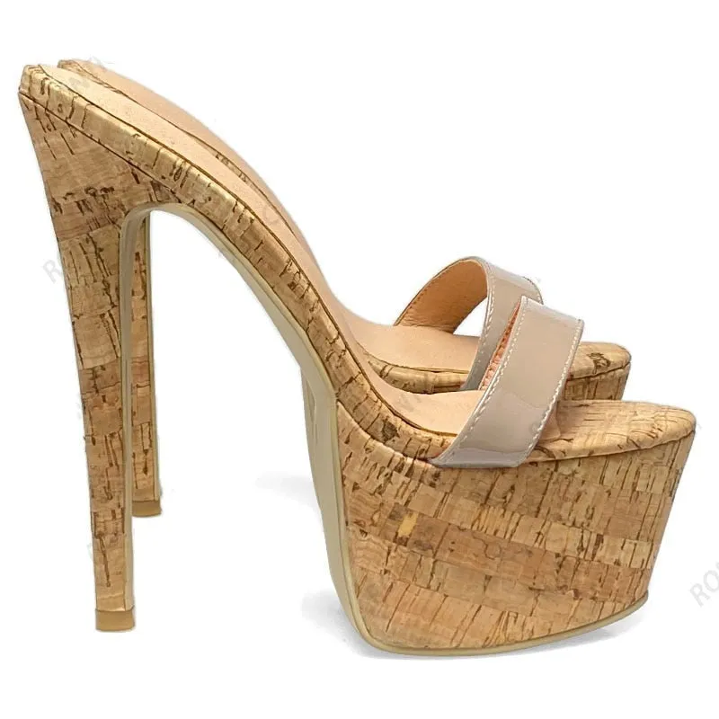 TEEK - Citrus Lights - Platform Cork Stiletto Heels | Up to Size 14.5