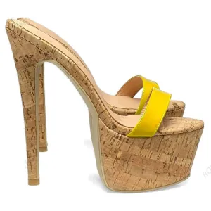 TEEK - Citrus Lights - Platform Cork Stiletto Heels | Up to Size 14.5