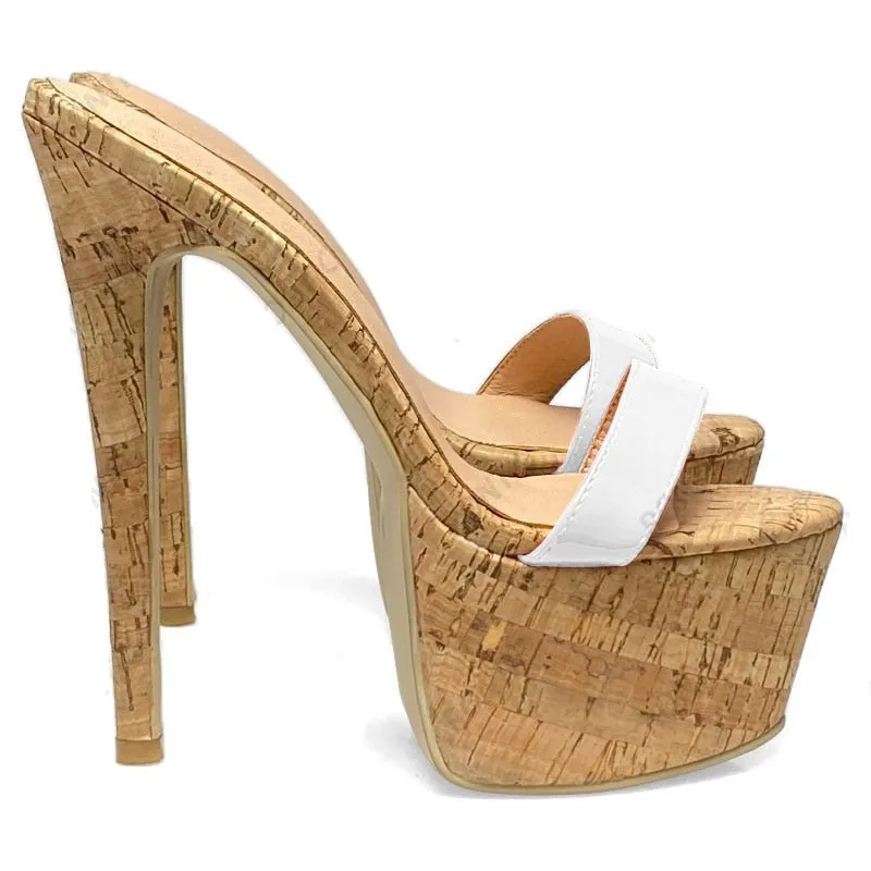 TEEK - Citrus Lights - Platform Cork Stiletto Heels | Up to Size 14.5