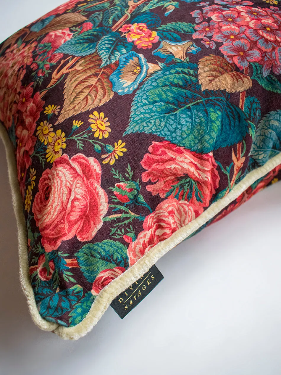 The Brambles 'Mulberry' Velvet Cushion