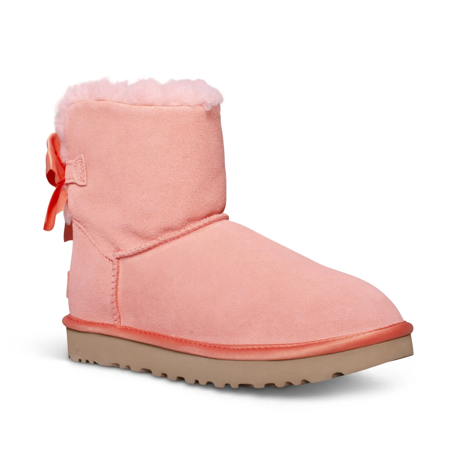 UGG Mini Bailey Bow Satin Shell Pink Boots - Women's