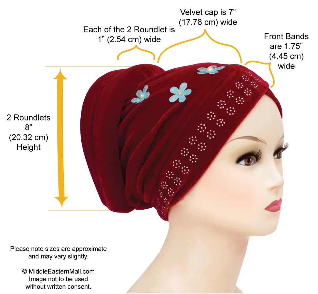 Velvet Venetian Turban Easy Pull-on Hijab Caps