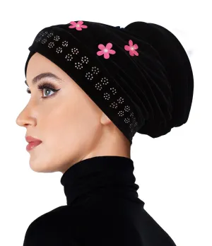 Velvet Venetian Turban Easy Pull-on Hijab Caps