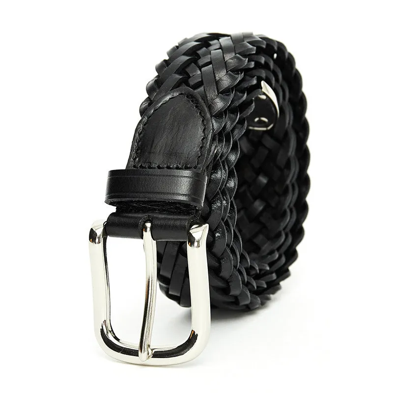 Woven Leather Belt Fashionable Korean All-Match Pin Buckle Women's Belt